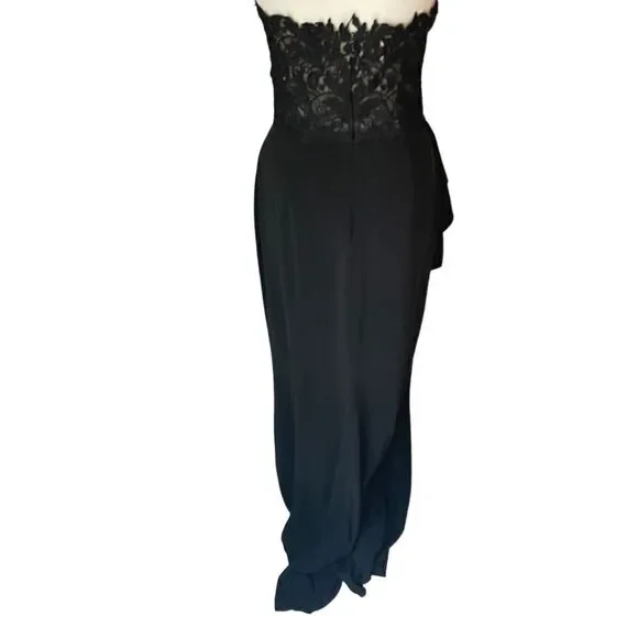 Badgley Mischka Sweetheart Lace Strapless Gown Size 6